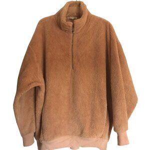 Express Teddy Bear Women's Jacket with Zipper & Pockets Size Large